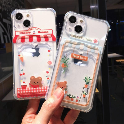 Adorable Cartoon-Themed Wallet Phone Case for iPhone 14 Pro Max & More - Shockproof & Stylish - Korvel