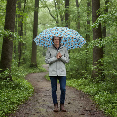 Parapluie Chat Mignon – Imprimé Kitty Bleu Ciel