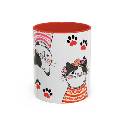 Taza de café de gatos fríos y adorables