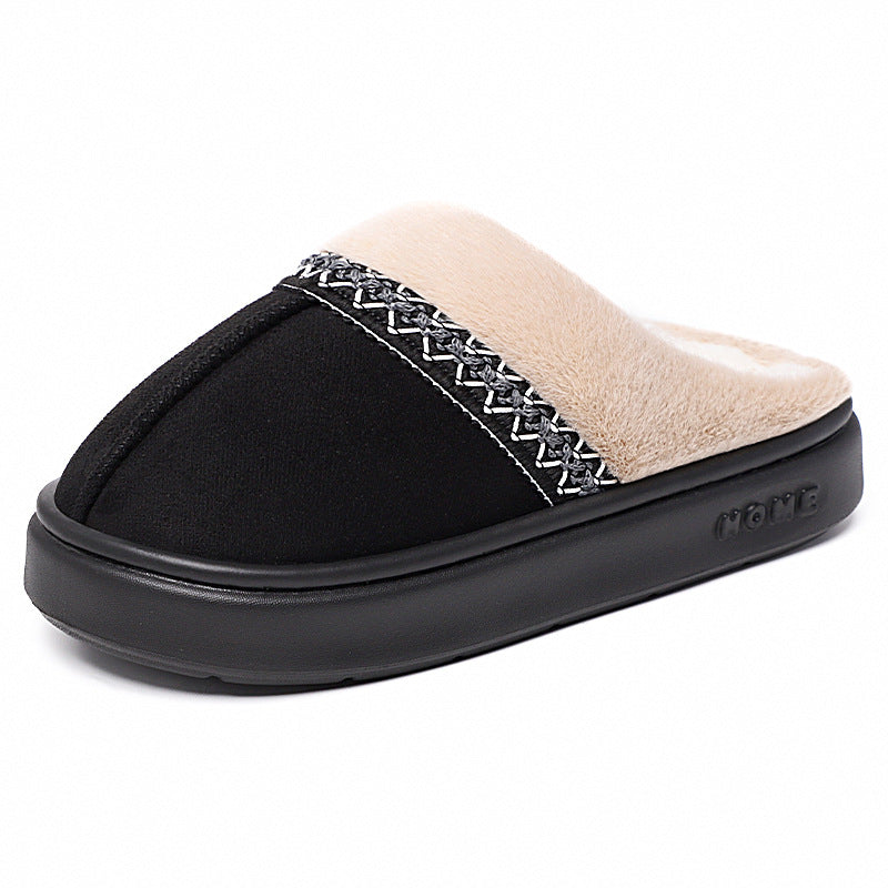 Women's Fleece-Lined Cotton Slippers - Comfort & Style