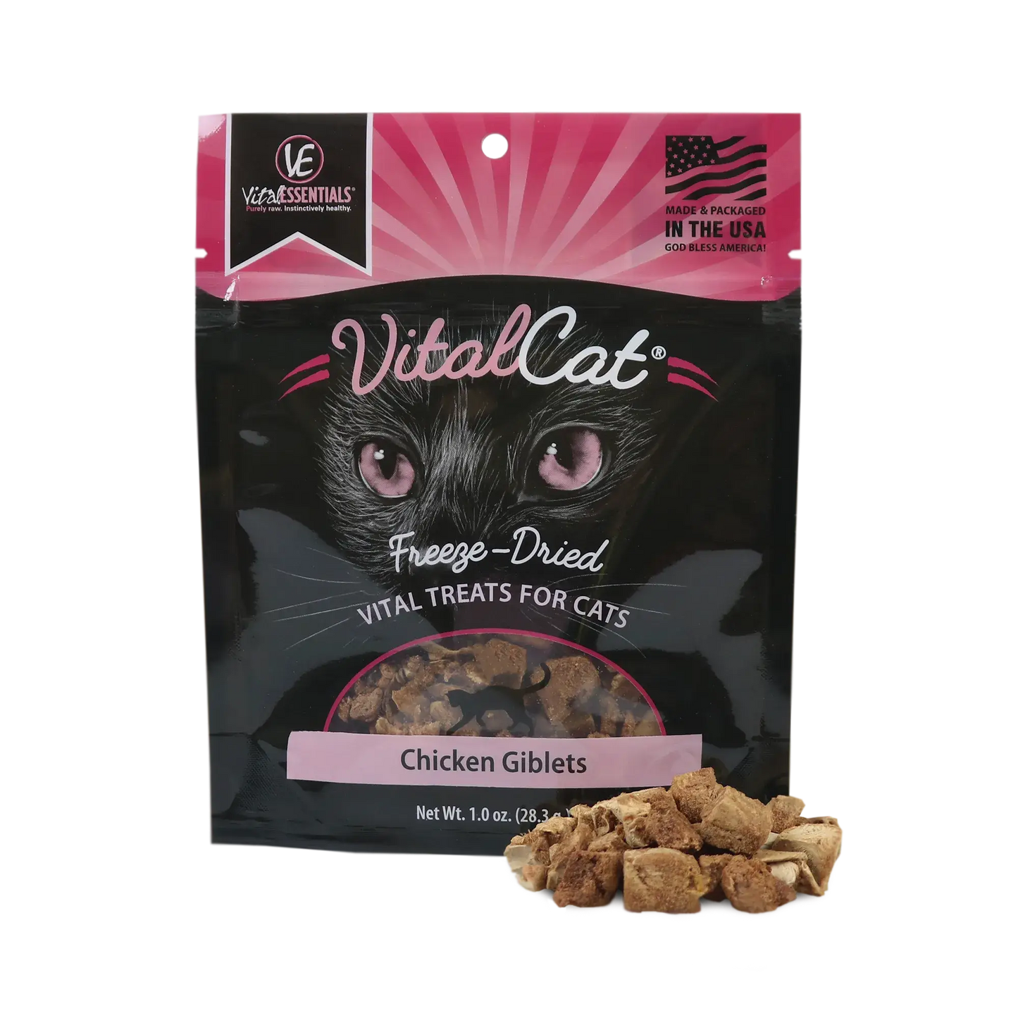 Friandises pour chats Vital Essentials à base de gésiers de poulet lyophilisés 1 oz