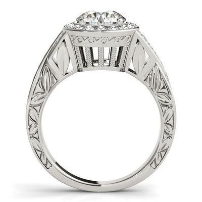 Halo Set Diamond Engagement Ring in 14k White Gold