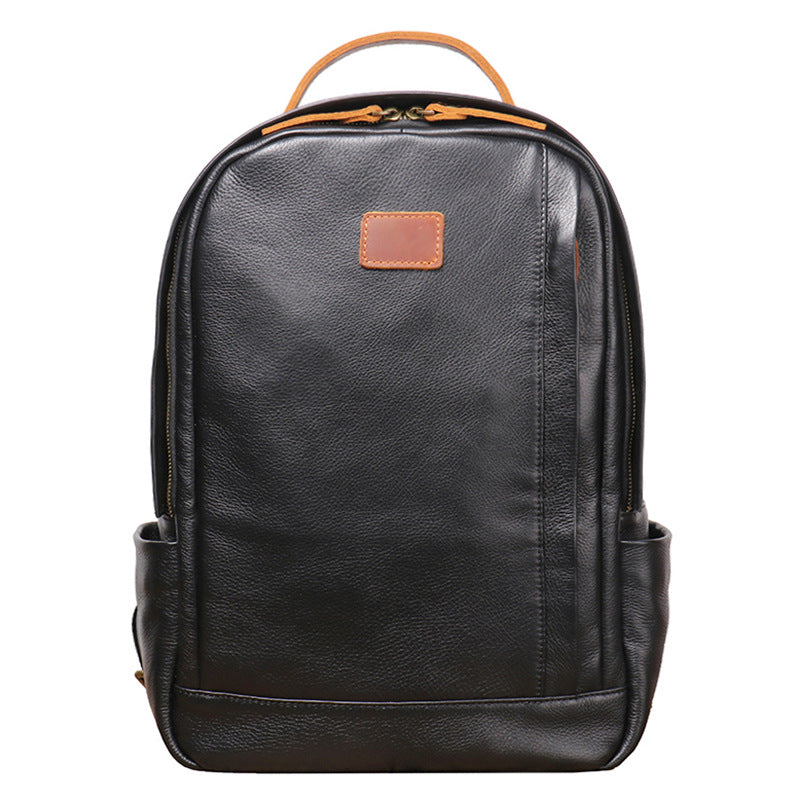 Men's Genuine Leather Top Grain Cowhide Travel Backpack