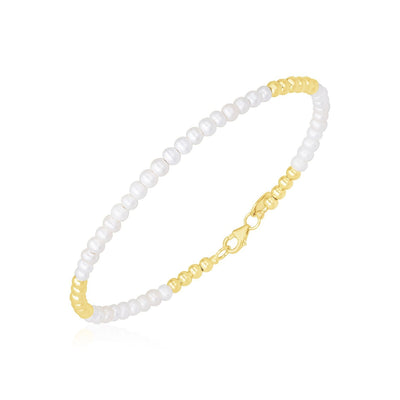 Bracelet en perles d'eau douce Pallina en or jaune 14 carats