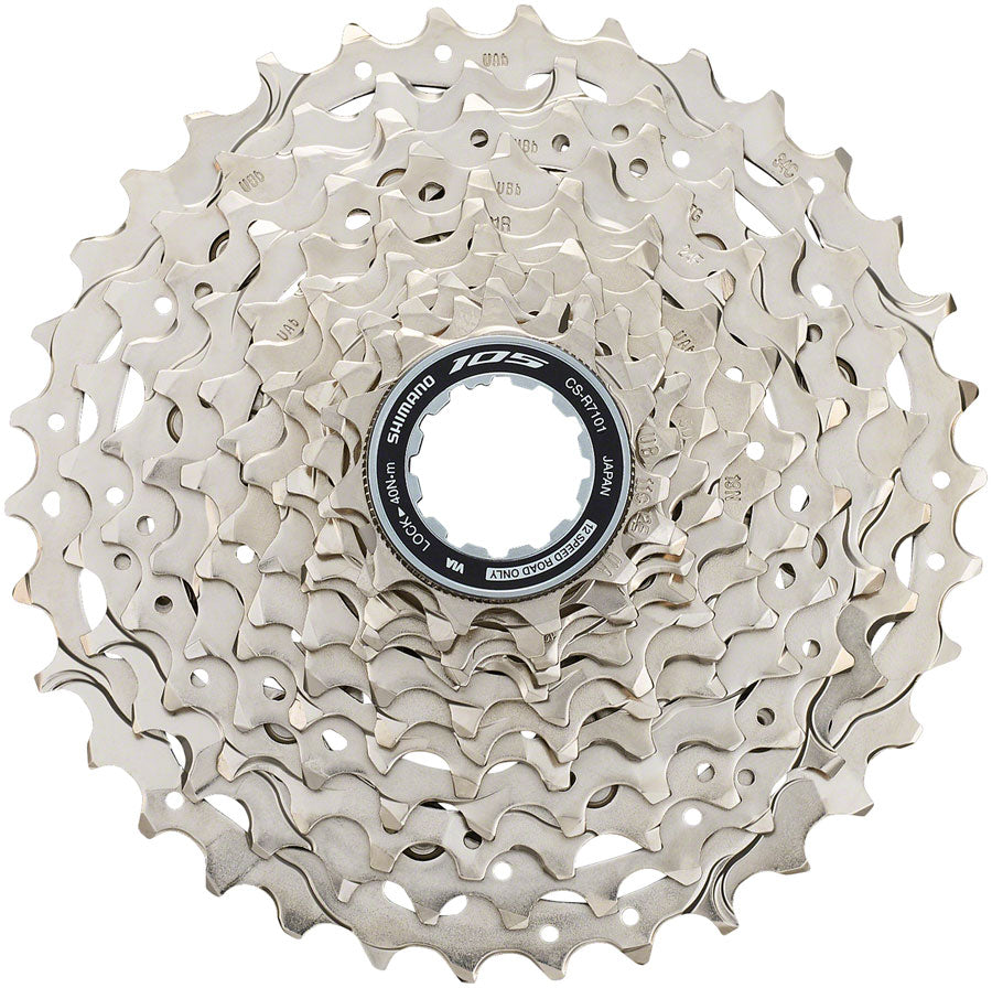 Shimano 105 CS-R7101-12 Cassette - 12-Speed 11-34t Silver