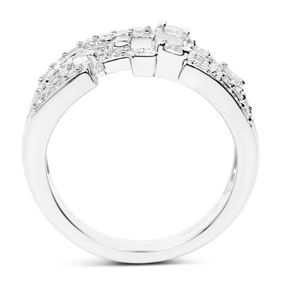 0.60 Carat White Diamond Cluster Ring in Sterling Silver