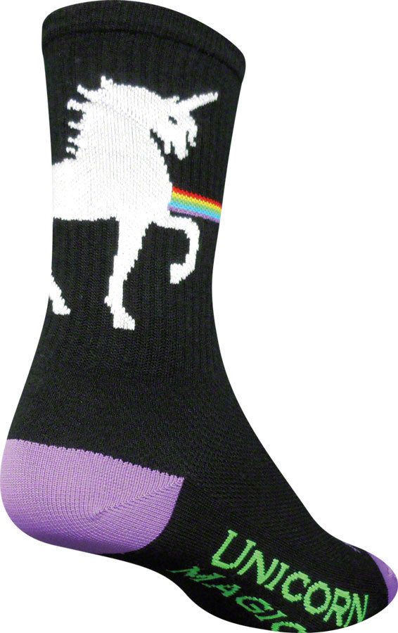 Calcetines SockGuy Crew Unicorn Magic - 6" Negro Grande/X-Largo
