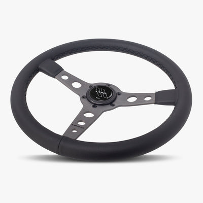 The Daytona Steering Wheel | Premium Black Leather & Graphite Spokes - Korvel