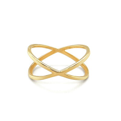 14k Yellow Gold Polished X Profile Engagement Ring