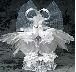 Sapin et Cloches en Satin Cake Topper - 10" Élégance