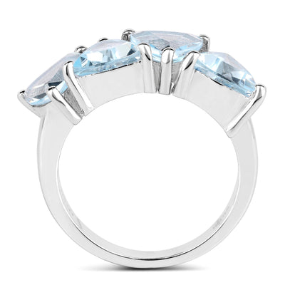Bague en argent sterling .925 avec topaze bleue véritable de 5,00 carats