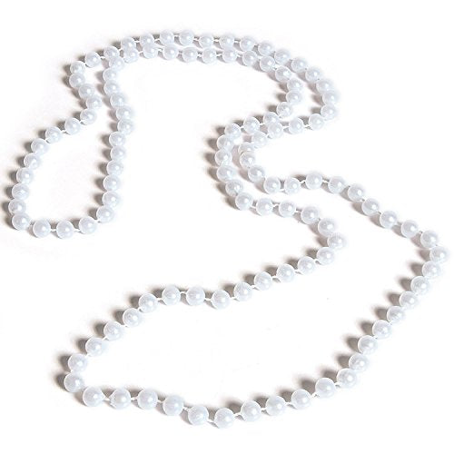 Rhode Island Novelty 48 Inch White Pearl Necklaces - Pack of 12