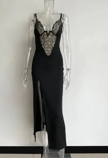 Elegant Lace Split Dress for Special Occasions