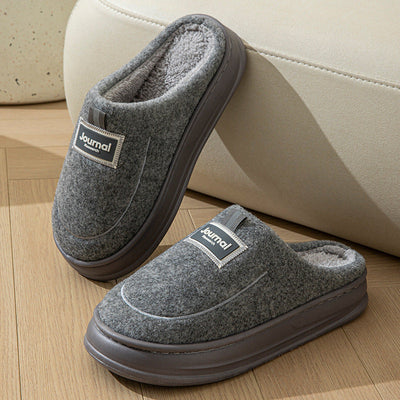 Men's Plus Size Cotton Slippers with Thickened Sole