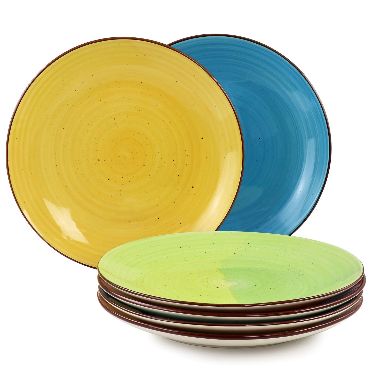Elama Sebastian 6-Piece Stoneware Dinner Plate Set - Assorted Colors