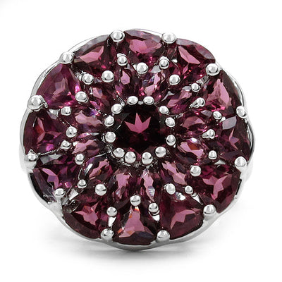 5.08 Carat Genuine Rhodolite Sterling Silver Engagement Ring