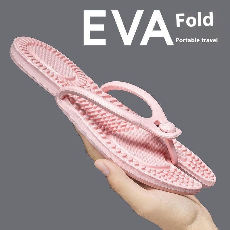 Foldable Travel Couple Flip Flops - Plus Size Options