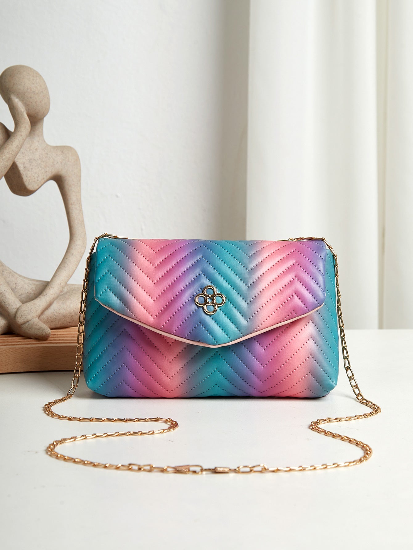 Trousse de maquillage élégante à contraste de couleurs pour le voyage