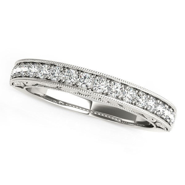 Bague de fiançailles en diamant antique sertie en prongs en or blanc 14k