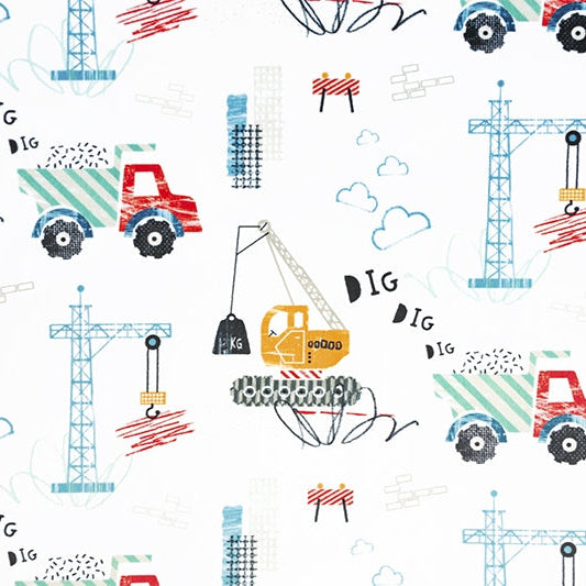 Digital Cuddle Multi Dig Dig Dig Fabric - 58" Wide