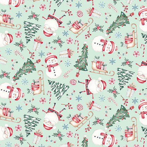 Digital Cuddle Juniper Jolly Santa Fabric - 58" to 60" per Yard