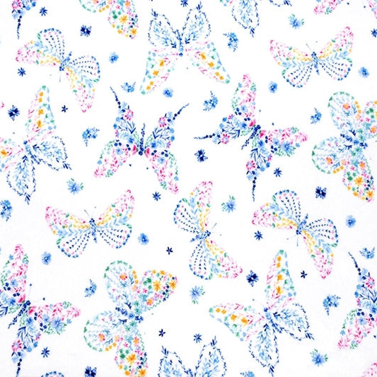 Digital Cuddle Snow Mariposa 58" Fabric per Yard