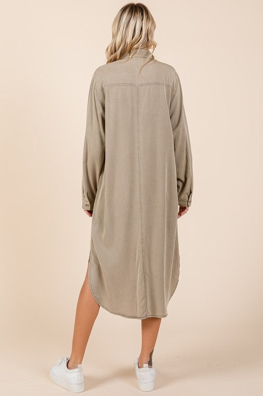 Sophisticated Button Down Long Sleeve Shirt Dress for Women – A Timeless Essential for Every Occasion - Korvel