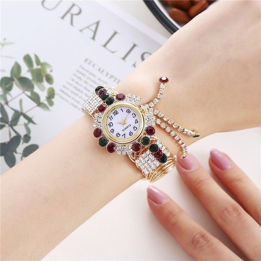 Montre Bracelet en Rhinestones de Luxe pour Femmes