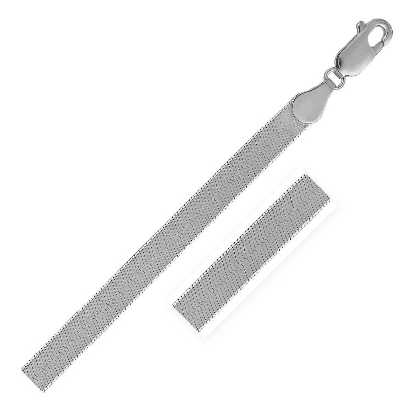 Pulsera Herringbone Super Flex de Oro Blanco de 14k
