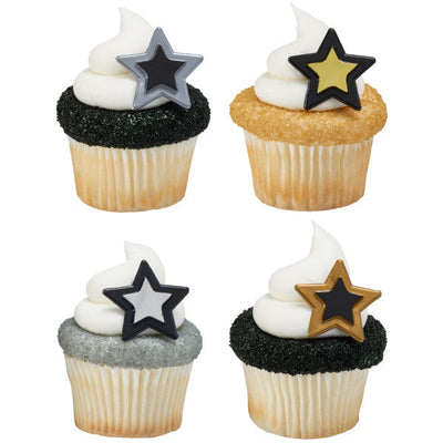 Grad Star Cupcake Rings - 144 Count