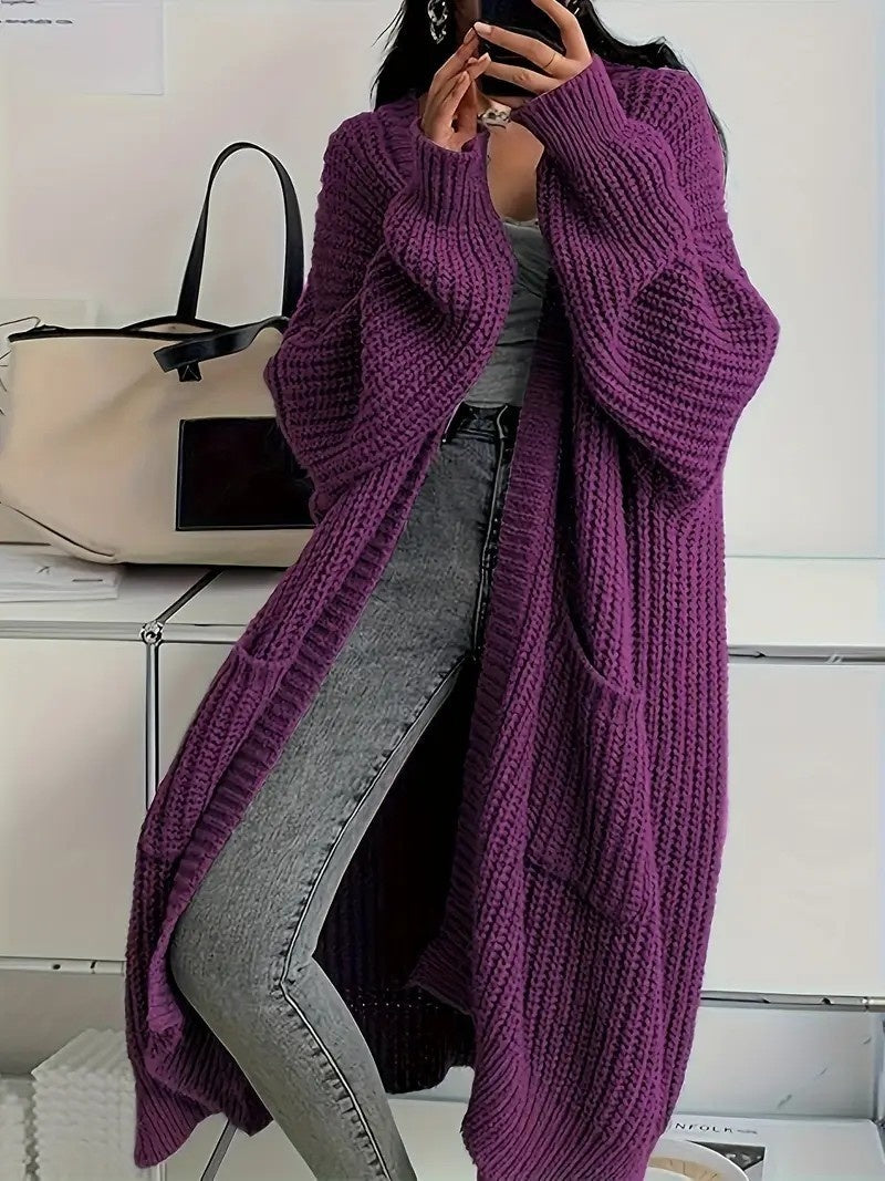 Premium Women's Long Knitted Cardigan for Autumn & Winter
