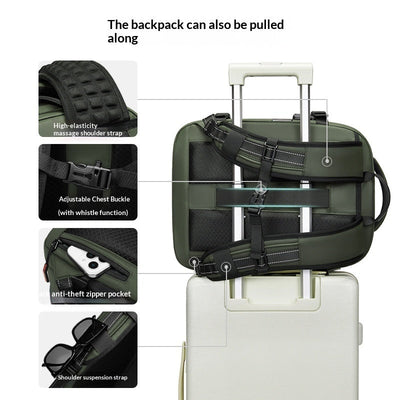 Sac à dos pour ordinateur portable extensible et résistant à l'eau de grande capacité