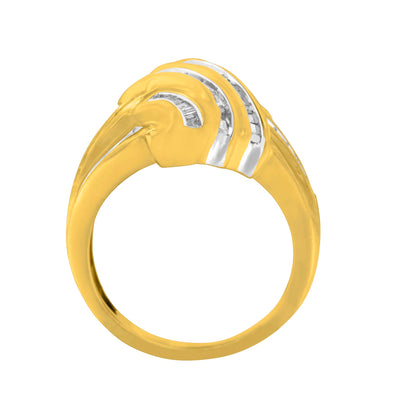 10K Yellow Gold Diamond Bypass Ring with 1.0 cttw