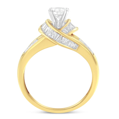 Bague de fiançailles en diamant en or bicolore 14K - Taille 6