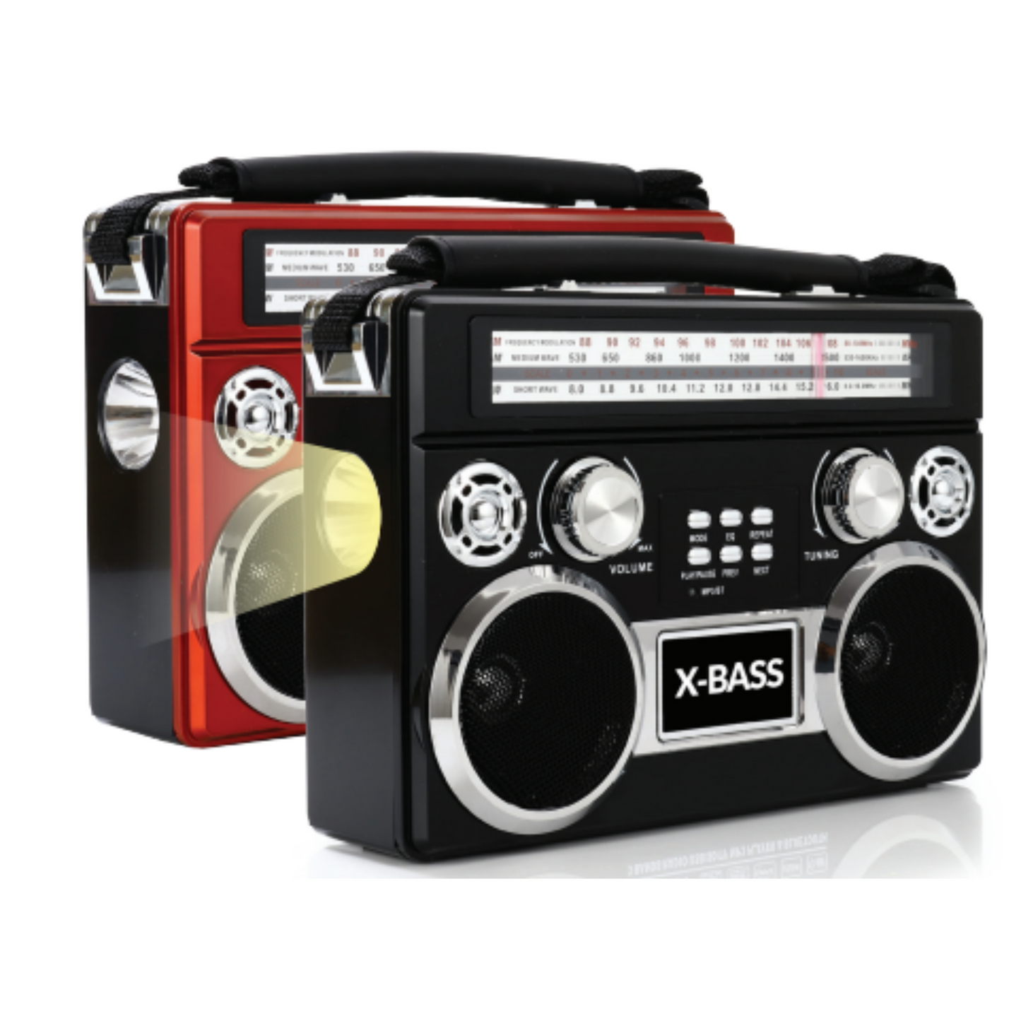 All-in-One Portable 3 Band Radio with Bluetooth & Emergency Flashlight - Korvel