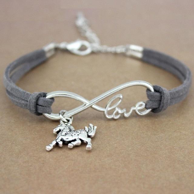 Bracelet Charme Amour Infini avec Empreinte de Patte de Chien
