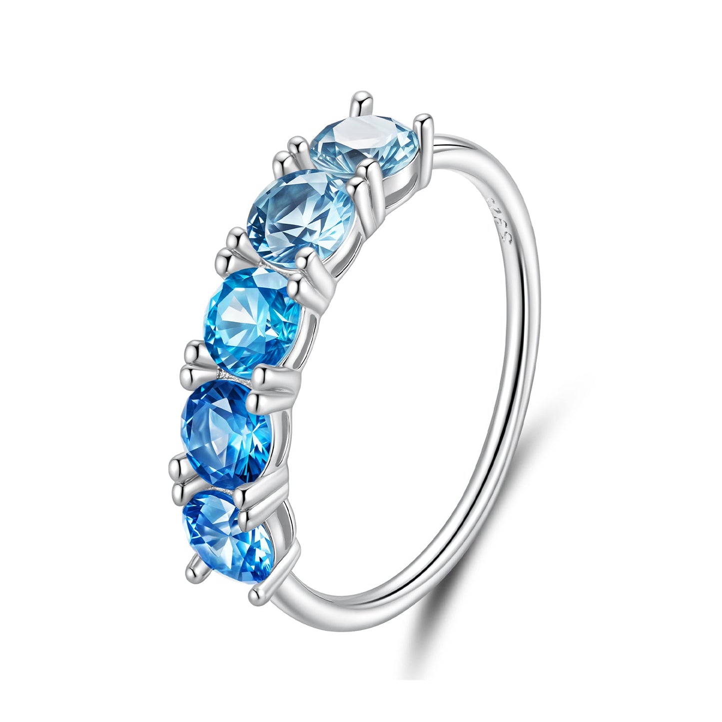 Bague de fiançailles en argent sterling 925 avec plaquage en or blanc, taille 6.0