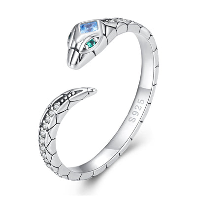 Bague en argent sterling 925 oxydé avec pavé de CZ pour femmes