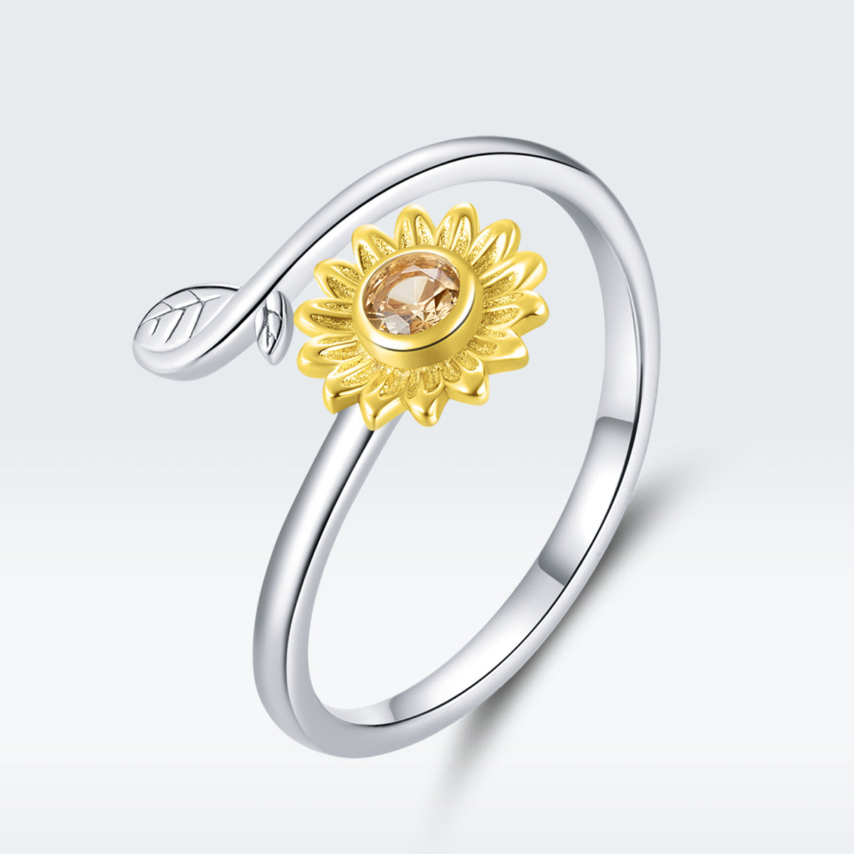 Anillo de CZ con pavé de plata esterlina 925 para mujeres
