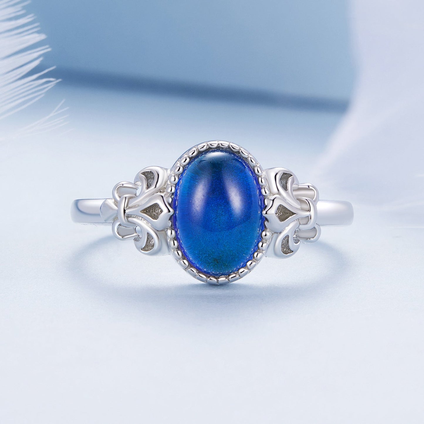 Bague élégante en argent sterling 925 avec verre transparent - Taille 6.0