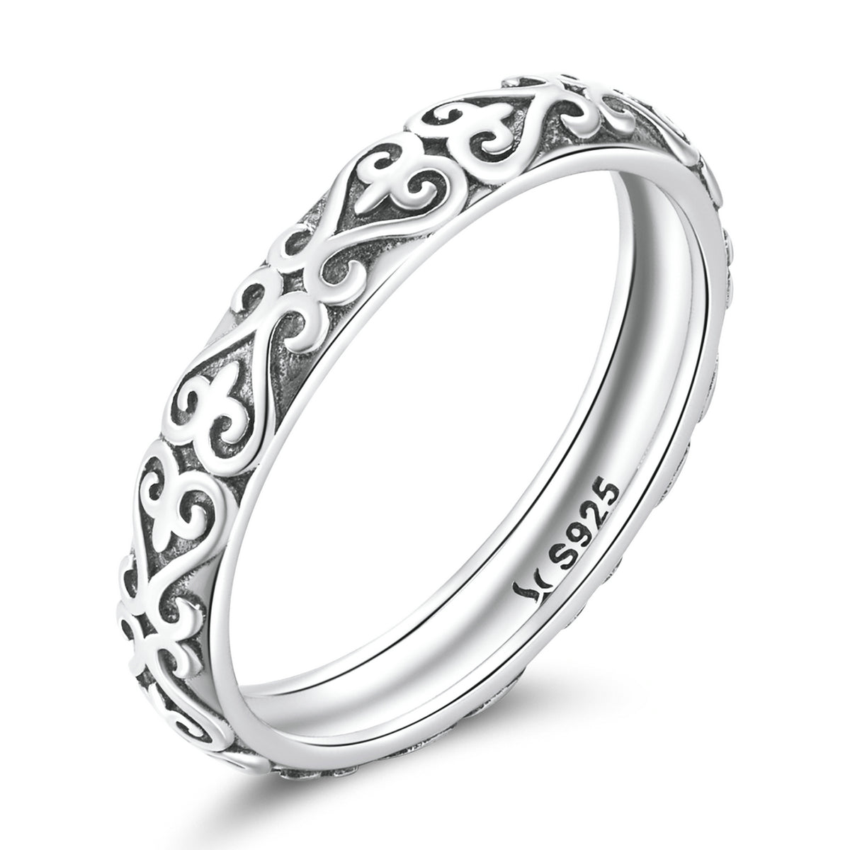Elegant 925 Oxidized Silver Ring for Women - Size 6.0