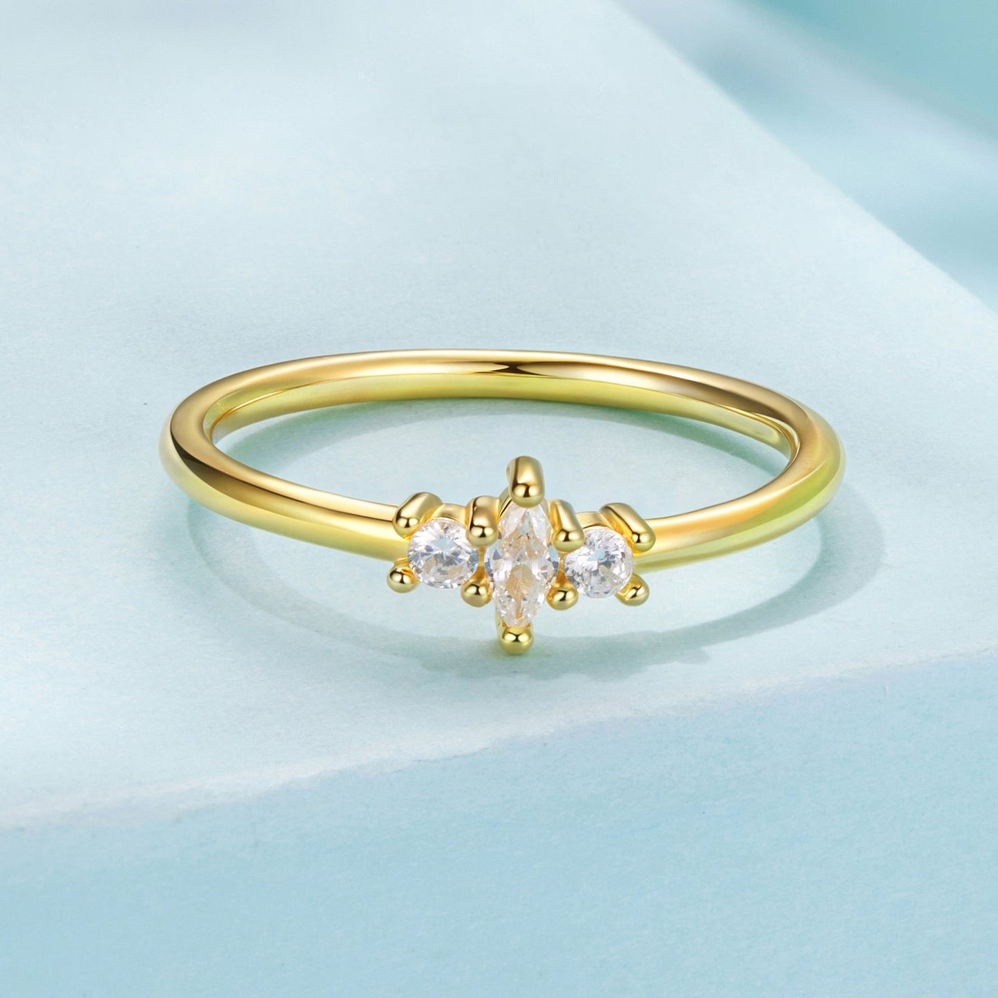 Anillo de Compromiso de Plata Esterlina 925 con Pavé CZ - Talla 6.0