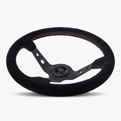 The Daytona Steering Wheel | Premium Black Alcantara & Anodized Finish - Korvel
