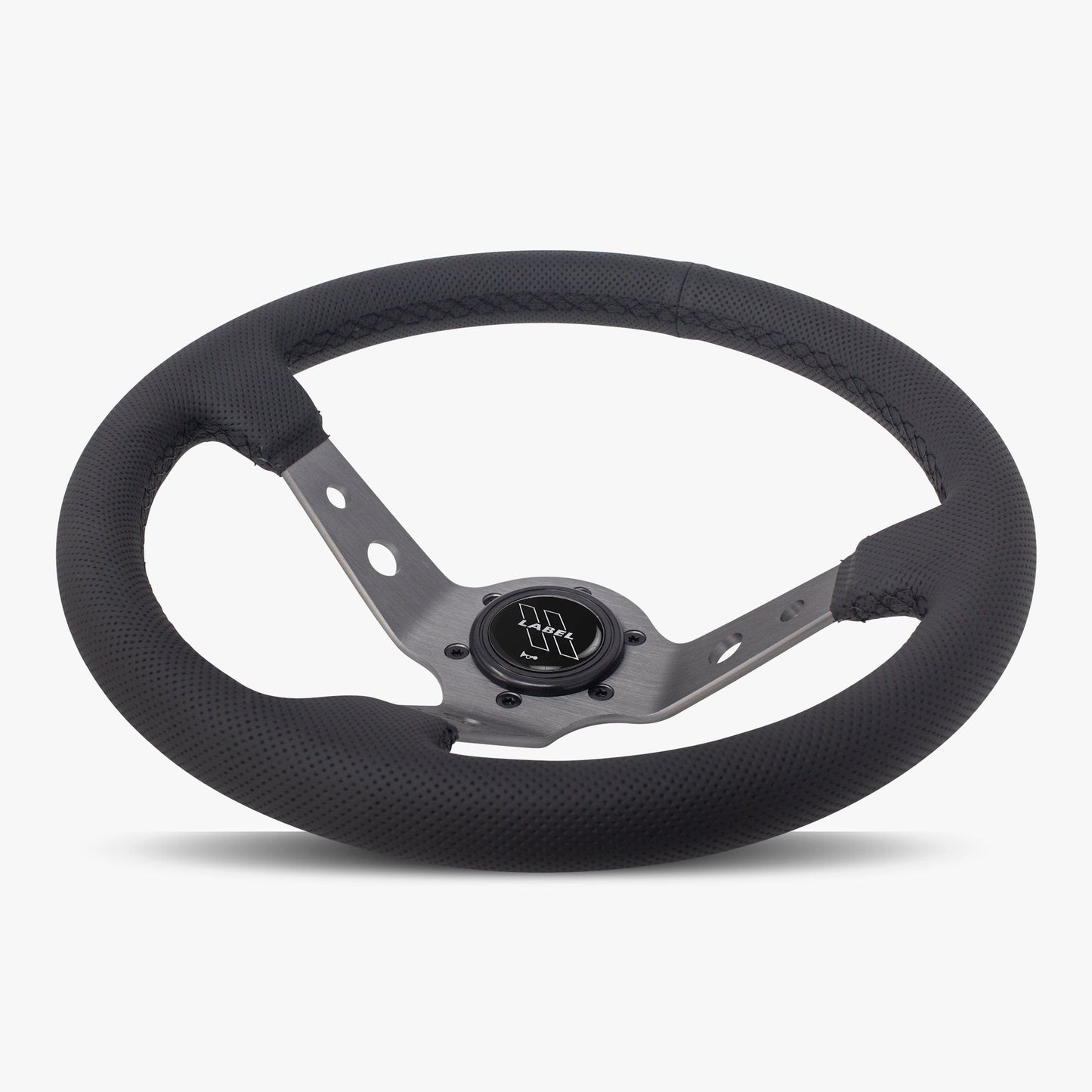 The Daytona Steering Wheel | Black Perforated Leather | Graphite Spokes - Korvel