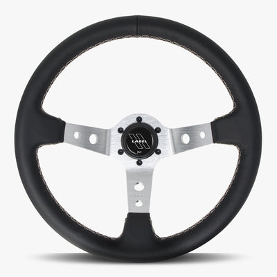 The Daytona Steering Wheel | Black Leather & Silver Spoke
