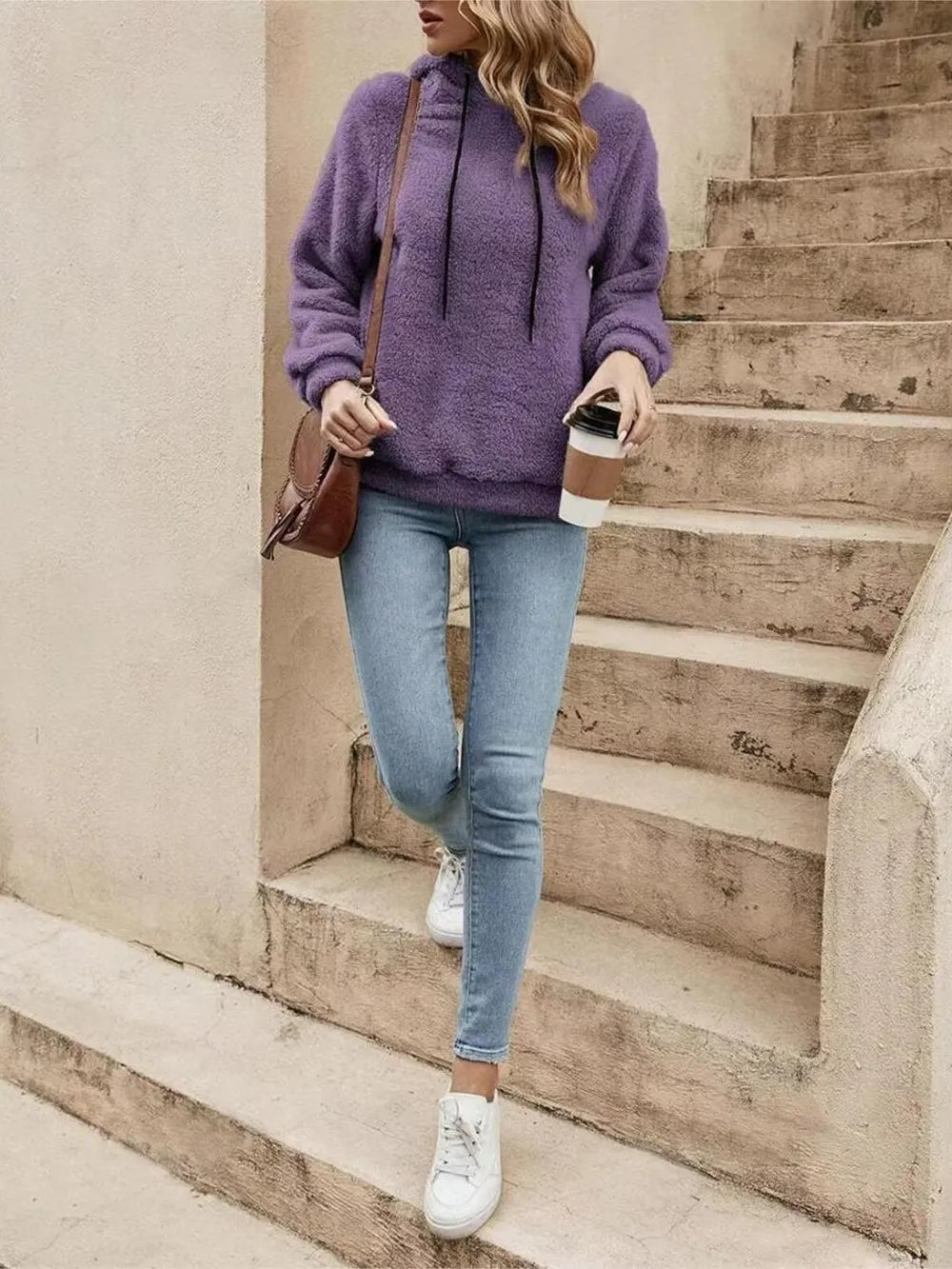 Drawstring Long Sleeve Hoodie - Korvel