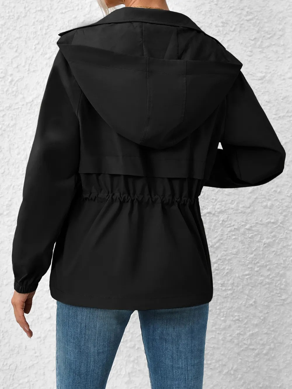 Premium Drawstring Zip Up Hooded Jacket