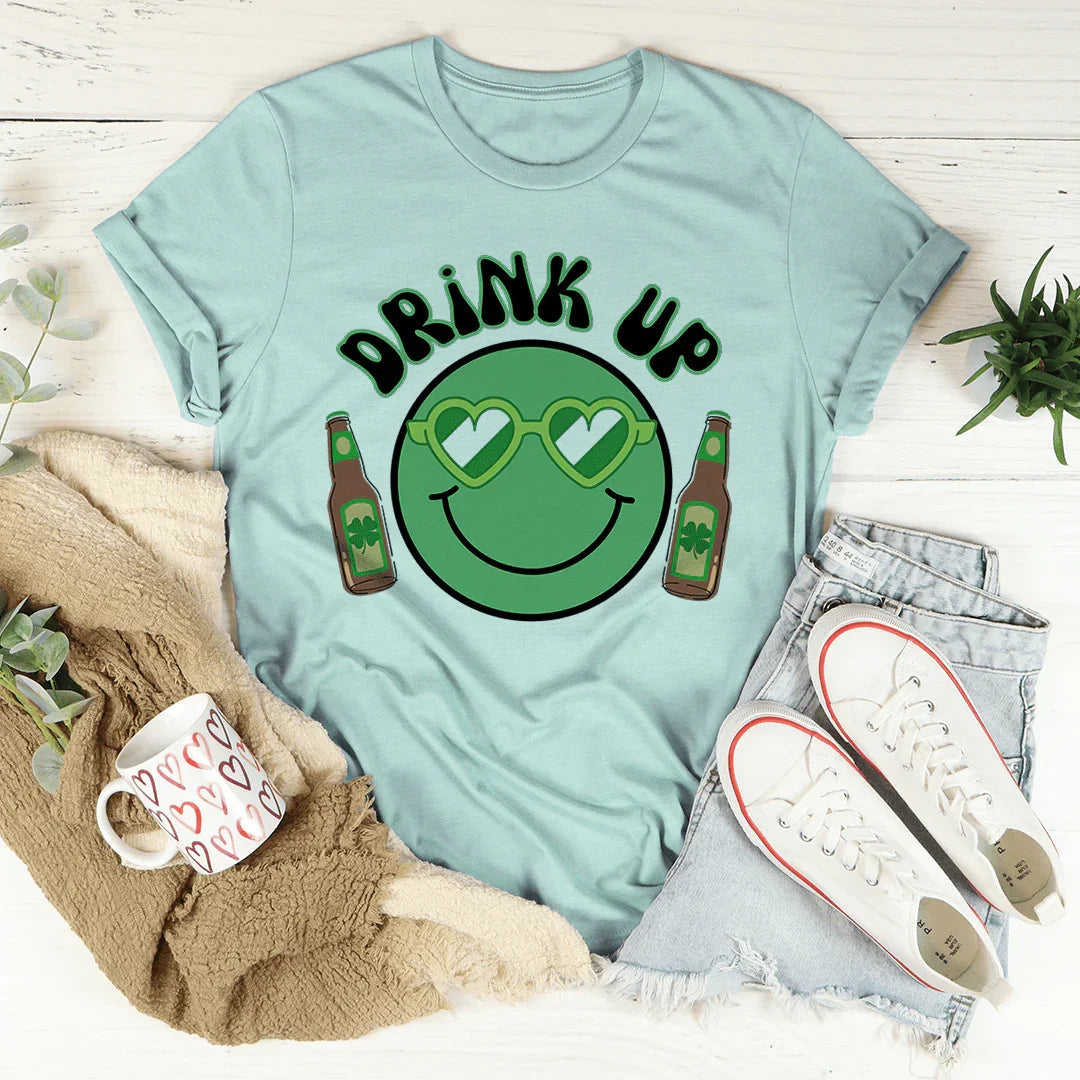 Camiseta Drink Up Smiley de San Patricio