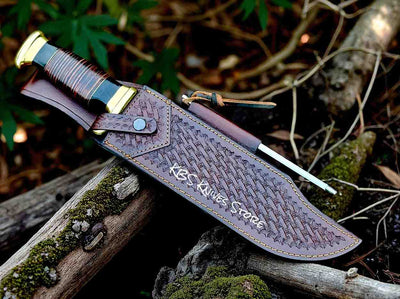 Legendary 16” Full Tang Bowie Knife with Premium Leather Sheath - Korvel