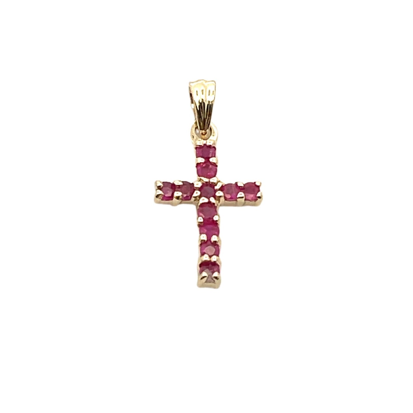 .21ct Ruby Cross Pendant in 10KT Yellow Gold